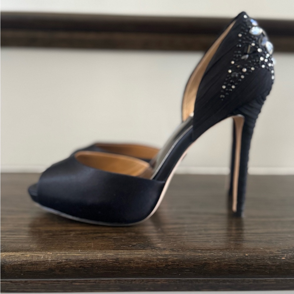Elegant Black Peep-Toe Heels
